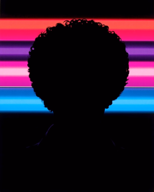 Neon silhouette of Michael Knight